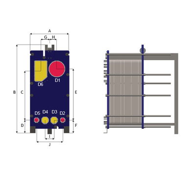 EPDM Gasket Plate Heat Exchanger Evaporator cho hệ thống làm mát