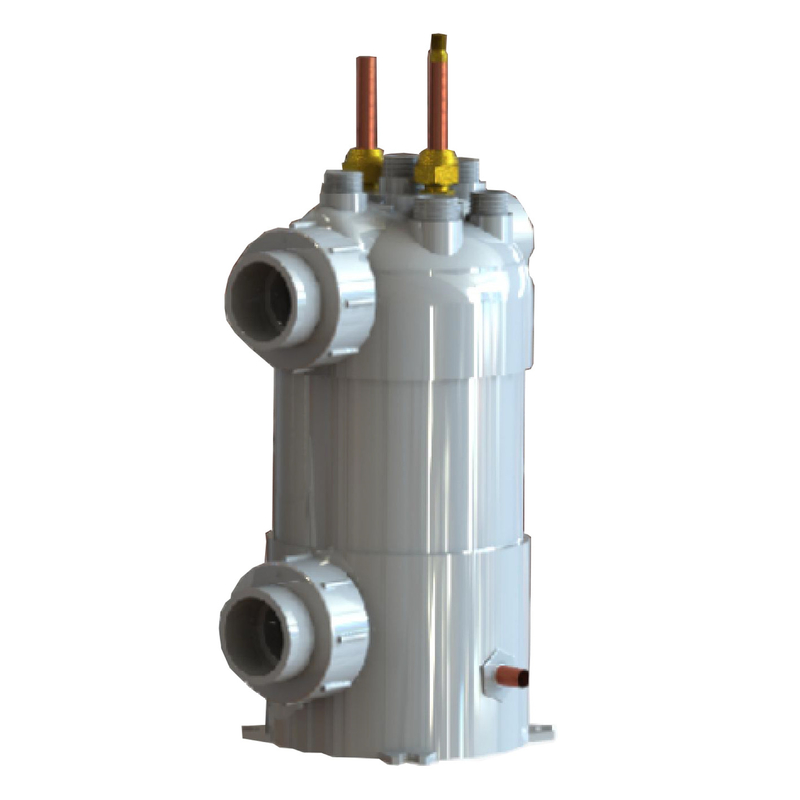 Máy trao đổi nhiệt cuộn ống bốc hơi titan vỏ PVC công nghiệp cho máy bơm nhiệt tủ lạnh bể cá